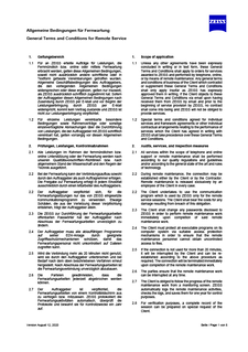 Forhåndsvisning af General Terms and Conditions for Remote Service