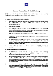 Forhåndsvisning af General Terms of Use AI Model Training