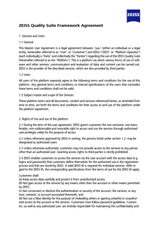 Forhåndsvisning af ZEISS Quality Suite Framework Agreement