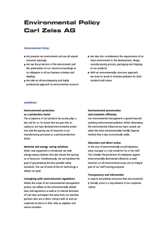 Forhåndsvisning af Environmental Policy