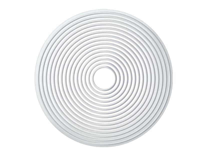 Illustration af et ZEISS MyoCare brilleglas, der viser en klar zone i midten til korrektion af synet ved at fokusere lyset på nethinden.