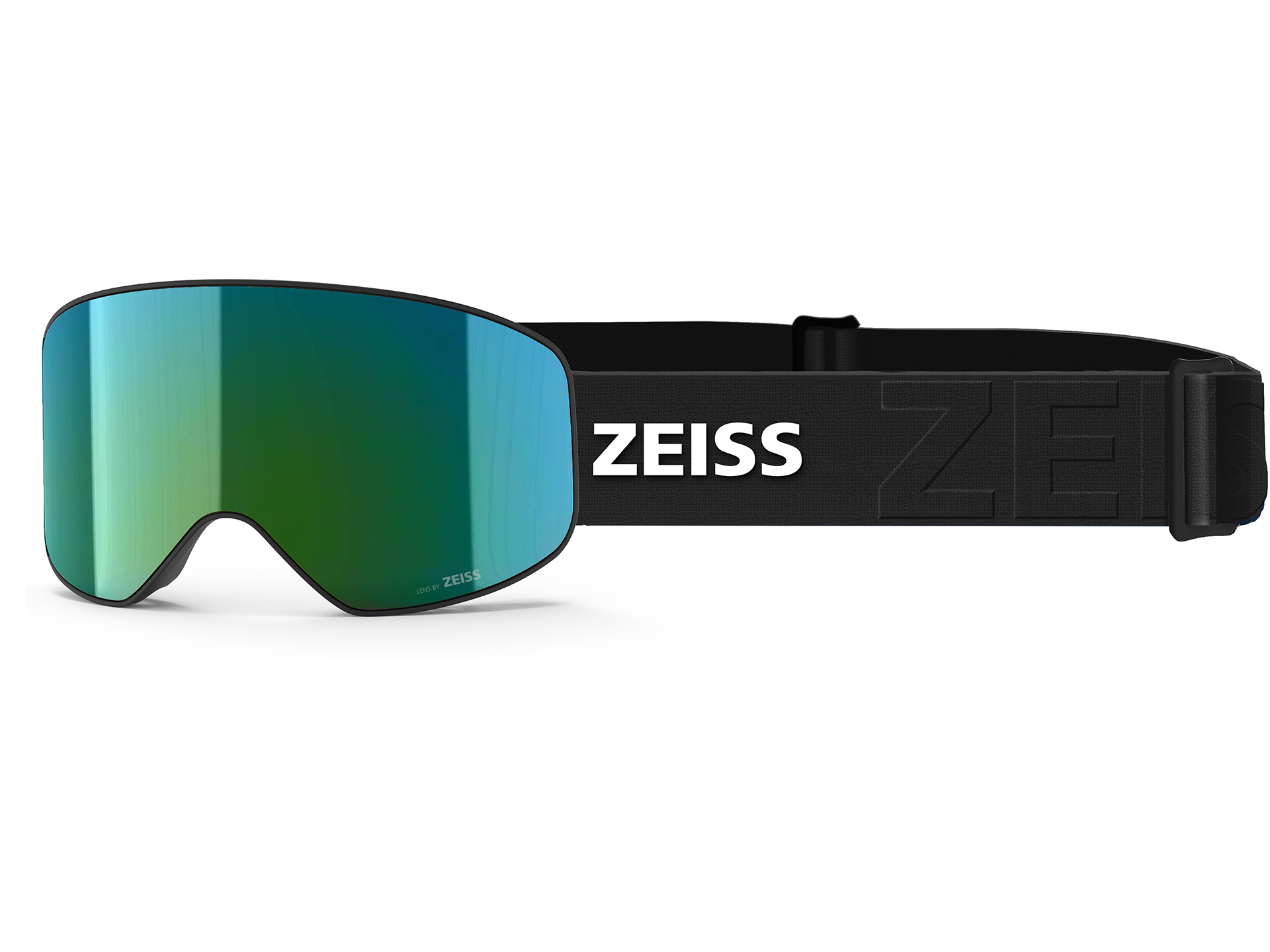 Skibriller fra ZEISS med turkis-farvet visir og sort strop